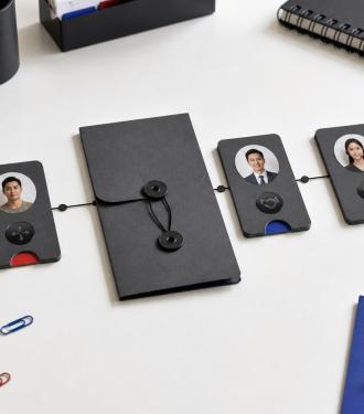 Các thẻ hồ sơ khách hàng được kết nối giữa những điểm chạm Marketing, Sales và chăm sóc sau bán.